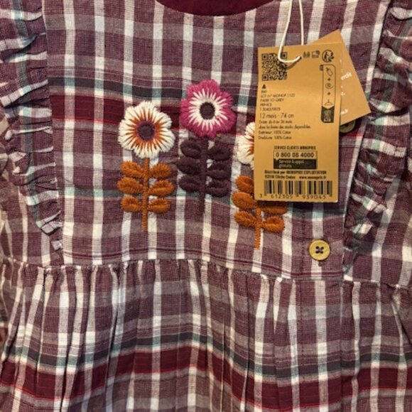 Plaid Embroidered Dress - Picture 1 of 4